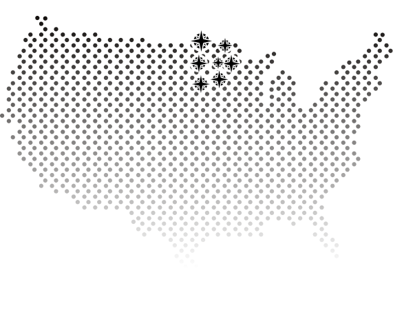 a black and white map of the united states